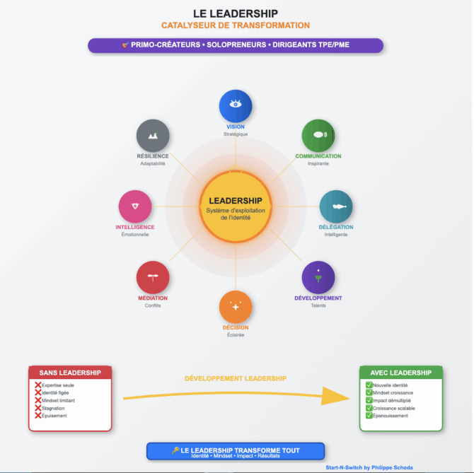 Le leadership, clé de la transformation identitaire des entrepreneur(e)s : pourquoi développer ses compétences de leader change tout